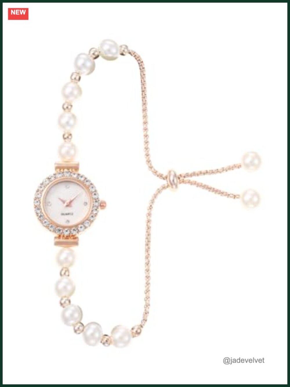 Women's Floral Bracelet Watch Diamond Quartz Stainless Steel Waterproof